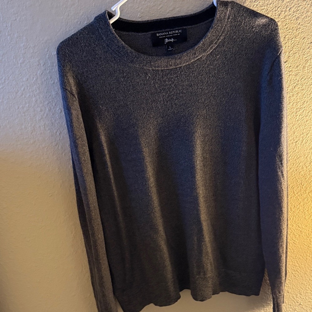 Banana Republic Men's Charcoal Crewneck Sweater